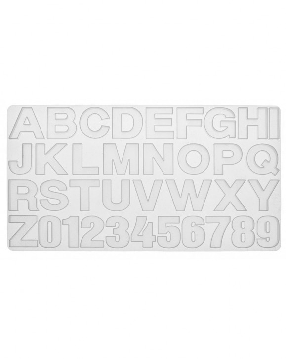 Silikon-Form Buchstaben+Zahlen 36-teilig 35x40x8mm