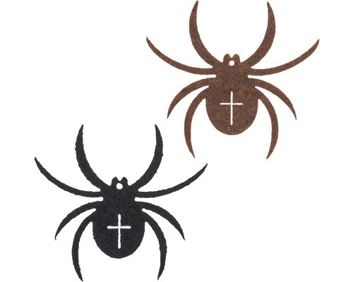 Filz-Spinnen, schwarz/braun, 6 Stück, 6cm