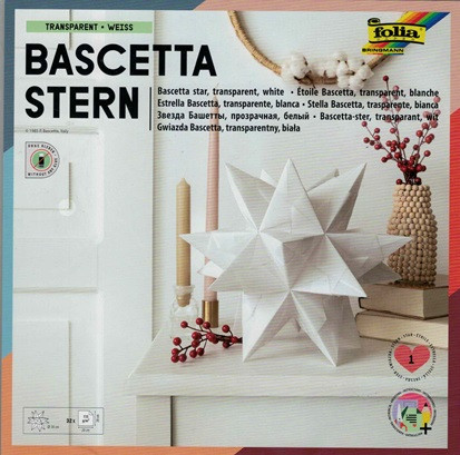 Bascetta Stern 20x20cm, 115g/m², weiß Transparent, 32 Blatt