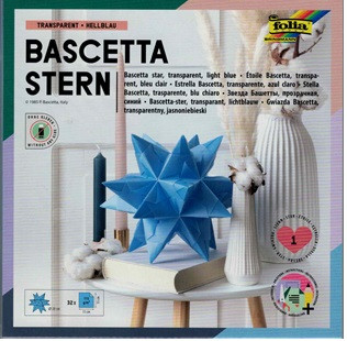 Bascetta Stern 15x15cm, 115g/m², hellblau Transparent, 32 Blatt