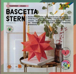 Bascetta Stern 15x15cm, 115g/m², orange Transparent, 32 Blatt