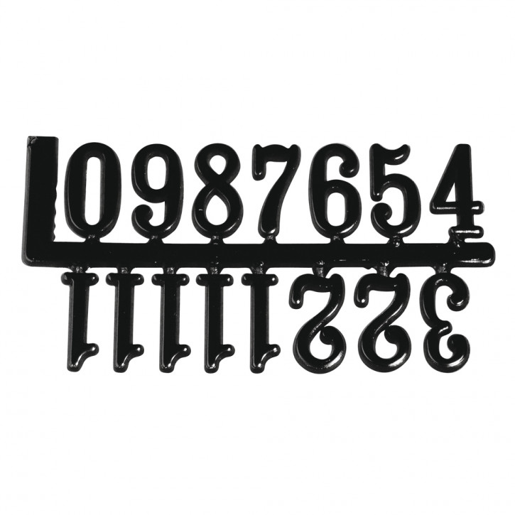 Ziffern für Uhren, schwarz 20 mm, selbstklebend, SB-Btl. 1 Satz
