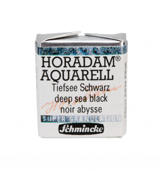 SCHMINCKE HORADAM® Granulierend, Feinste Künstler-Aquarellfarben, Tiefsee Schwarz 955, 1/2 Näpfchen