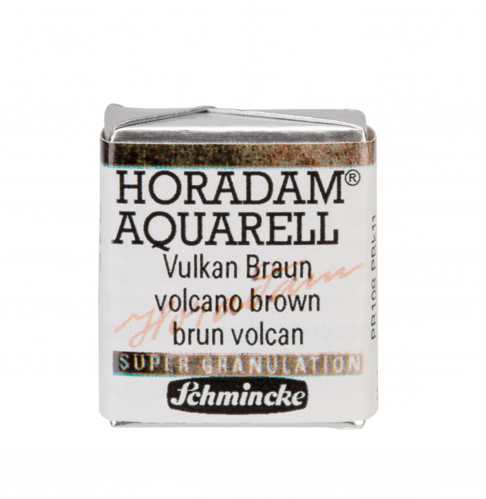 SCHMINCKE HORADAM® Granulierend, Feinste Künstler-Aquarellfarben, Vulkan Braun 915, 1/2 Näpfchen