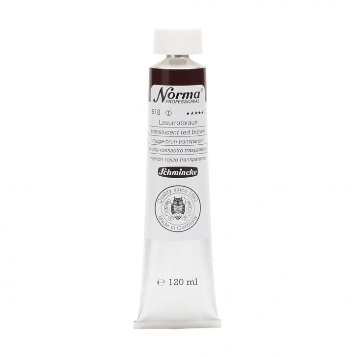 Schmincke Norma Professional, 120 ml, Lasurrotbraun