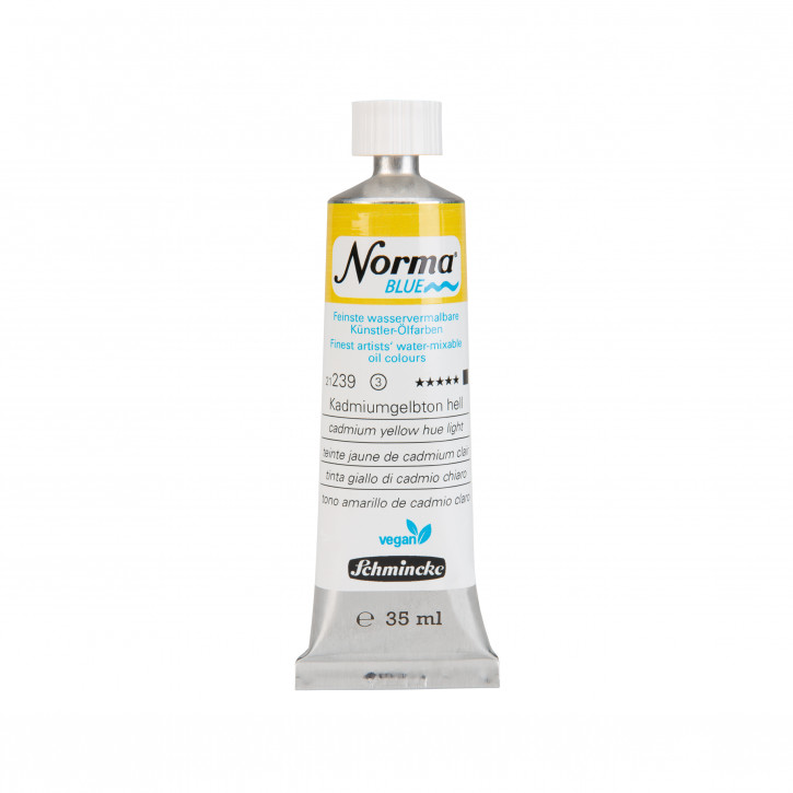 Schmincke, Norma Blue 35ml, Kadmiumgelbton hell, Feinste Wasservermalbare Ölfarbe