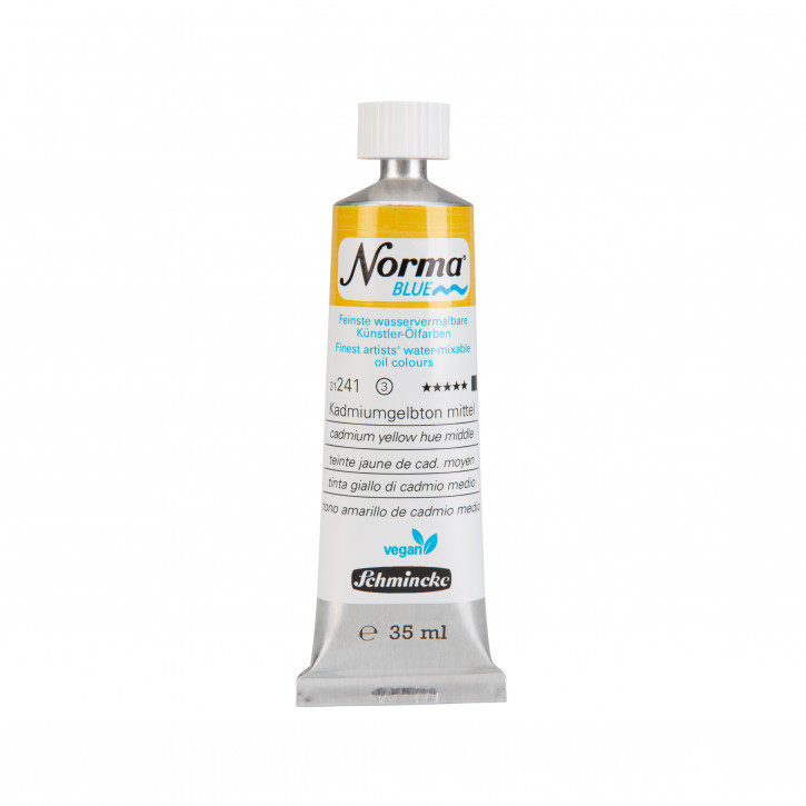 Schmincke, Norma Blue 35ml, Kadmiumgelbton mittel, Feinste Wasservermalbare Ölfarbe
