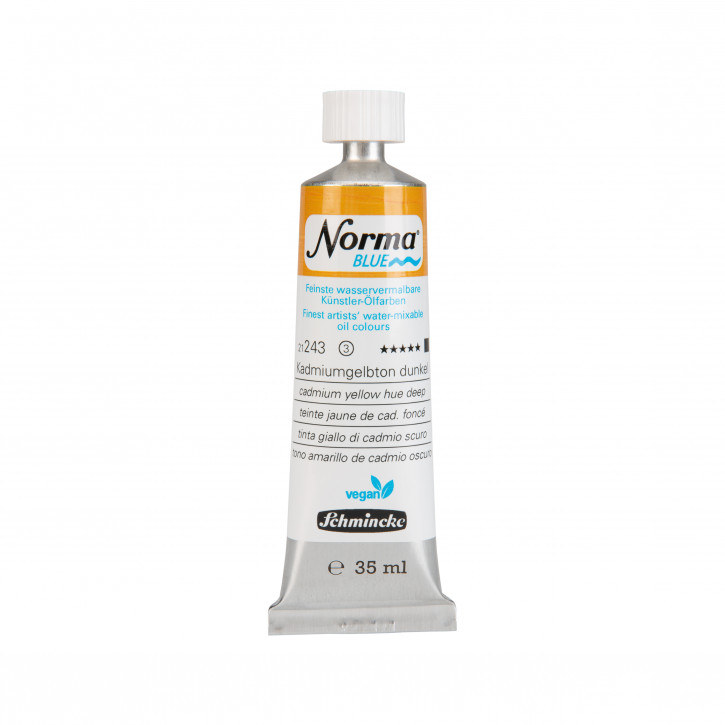 Schmincke, Norma Blue 35ml, Kadmiumgelbton dunkel, Feinste Wasservermalbare Ölfarbe
