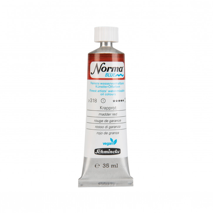 Schmincke, Norma Blue 35ml, Krapprot, Feinste Wasservermalbare Ölfarbe