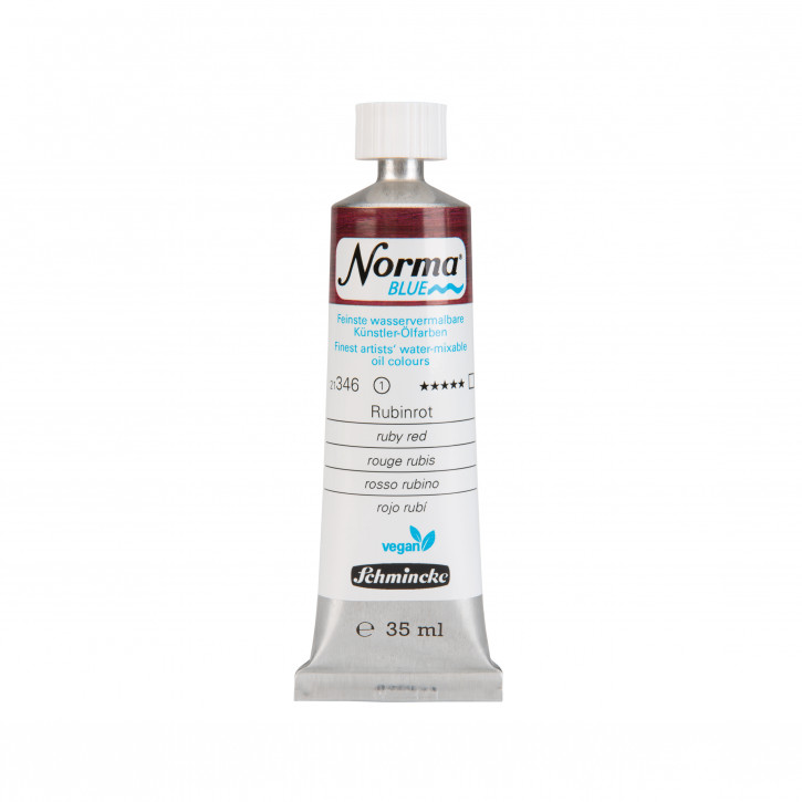 Schmincke, Norma Blue 35ml, Rubinrot, Feinste Wasservermalbare Ölfarbe