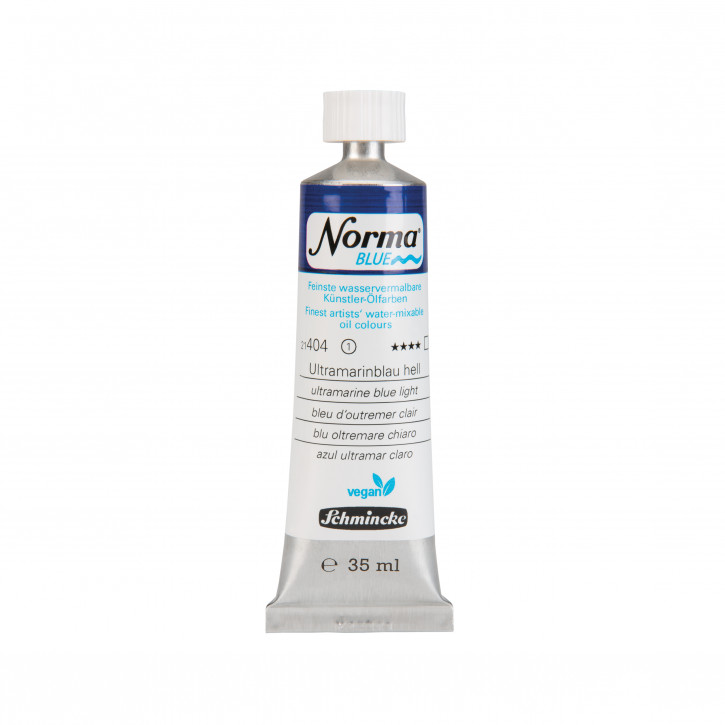 Schmincke, Norma Blue 35ml, Ultramarinblau hell, Feinste Wasservermalbare Ölfarbe