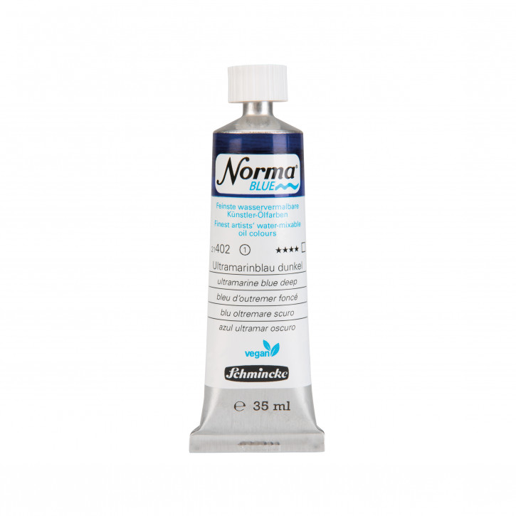 Schmincke, Norma Blue 35ml, Ultramarinblau dunkel, Feinste Wasservermalbare Ölfarbe