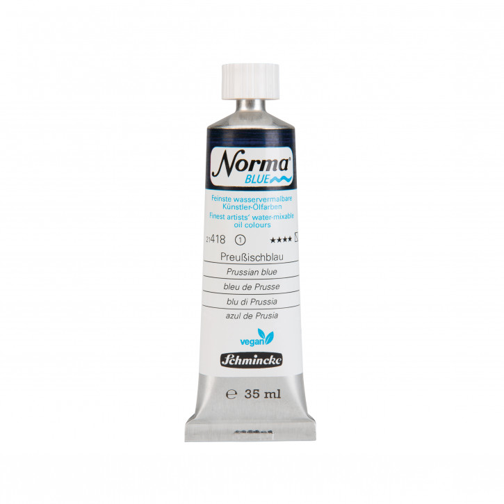 Schmincke, Norma Blue 35ml, Preußischblau, Feinste Wasservermalbare Ölfarbe