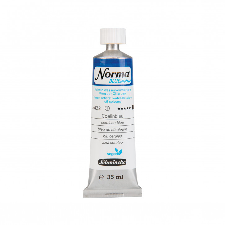 Schmincke, Norma Blue 35ml, Coelinblau, Feinste Wasservermalbare Ölfarbe