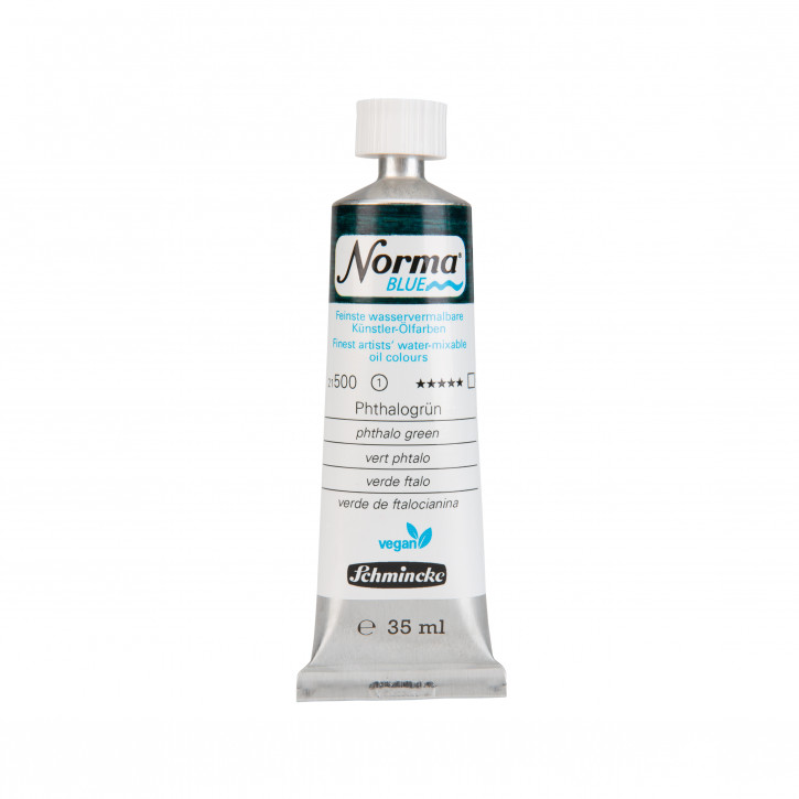 Schmincke, Norma Blue 35ml, Phthalogrün, Feinste Wasservermalbare Ölfarbe