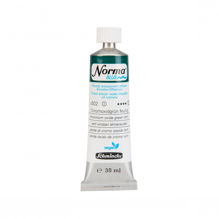 Schmincke, Norma Blue 35ml, Chromoxidgrün feurig, Feinste Wasservermalbare Ölfarbe