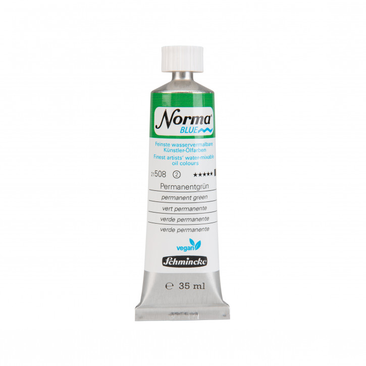 Schmincke, Norma Blue 35ml, Permanentgrün, Feinste Wasservermalbare Ölfarbe