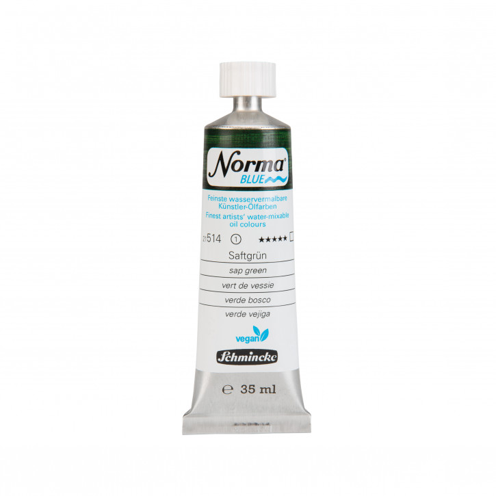 Schmincke, Norma Blue 35ml, Saftgrün, Feinste Wasservermalbare Ölfarbe
