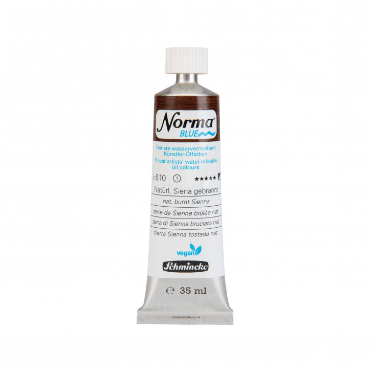 Schmincke, Norma Blue 35ml, Natürl. Siena gebrannt, Feinste Wasservermalbare Ölfarbe