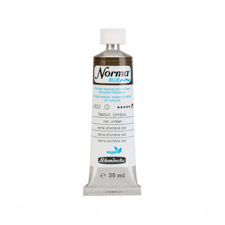 Schmincke, Norma Blue 35ml, Natürl. Umbra, Feinste Wasservermalbare Ölfarbe