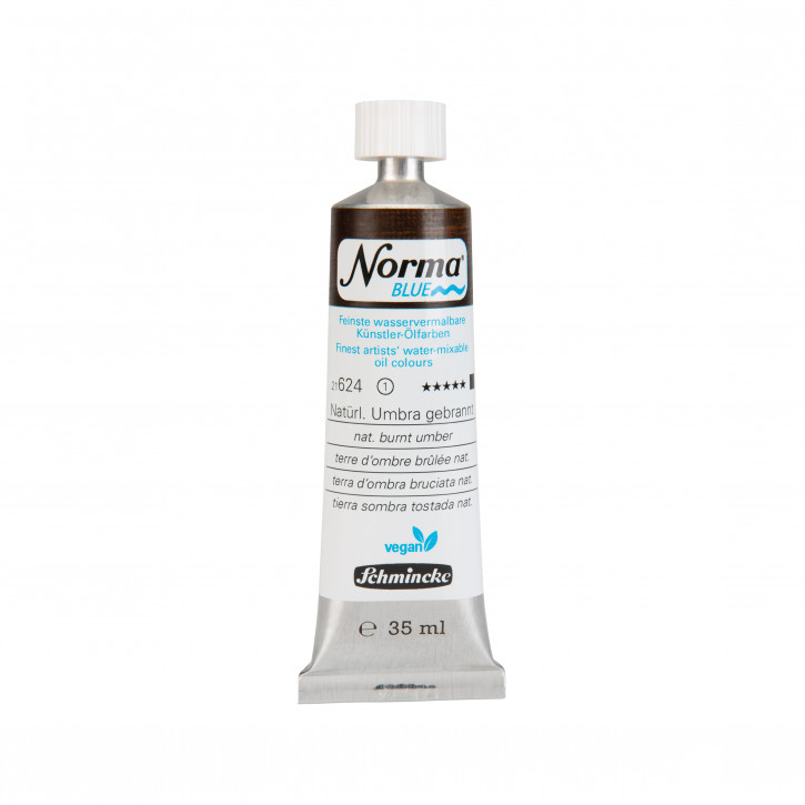 Schmincke, Norma Blue 35ml, Natürl. Umbra gebrannt, Feinste Wasservermalbare Ölfarbe