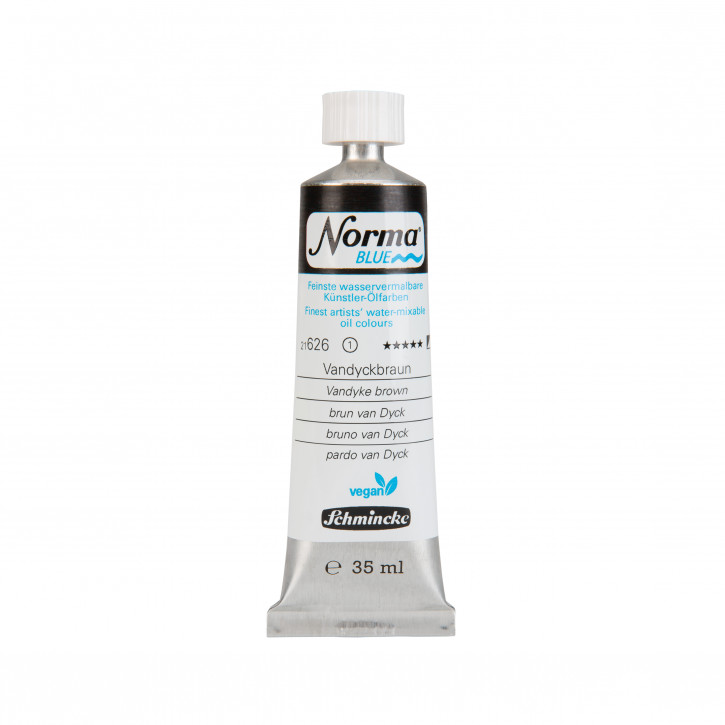 Schmincke, Norma Blue 35ml, Vandykbraun, Feinste Wasservermalbare Ölfarbe