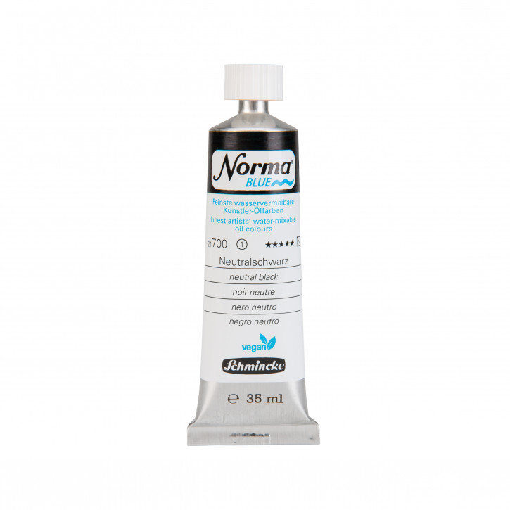 Schmincke, Norma Blue 35ml, Neutralschwarz, Feinste Wasservermalbare Ölfarbe