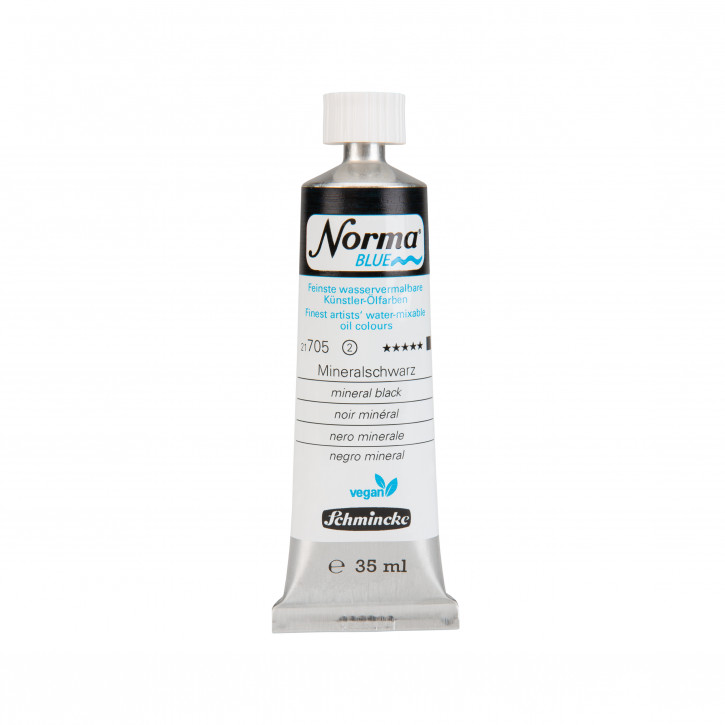 Schmincke, Norma Blue 35ml, Mineralschwarz, Feinste Wasservermalbare Ölfarbe