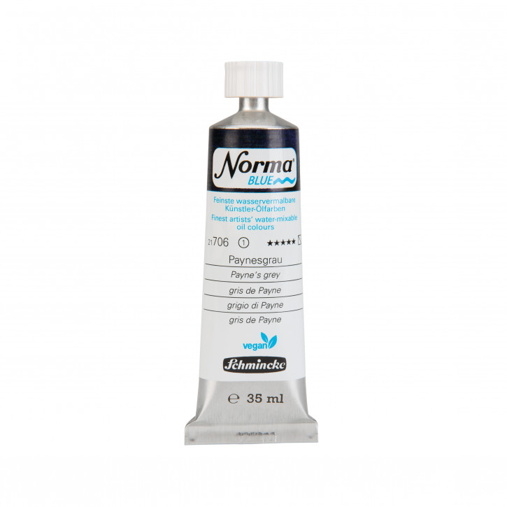 Schmincke, Norma Blue 35ml, Paynesgrau, Feinste Wasservermalbare Ölfarbe