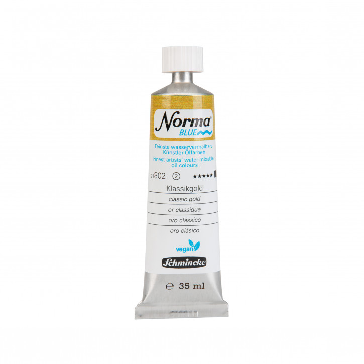 Schmincke, Norma Blue 35ml, Klassikgold, Feinste Wasservermalbare Ölfarbe