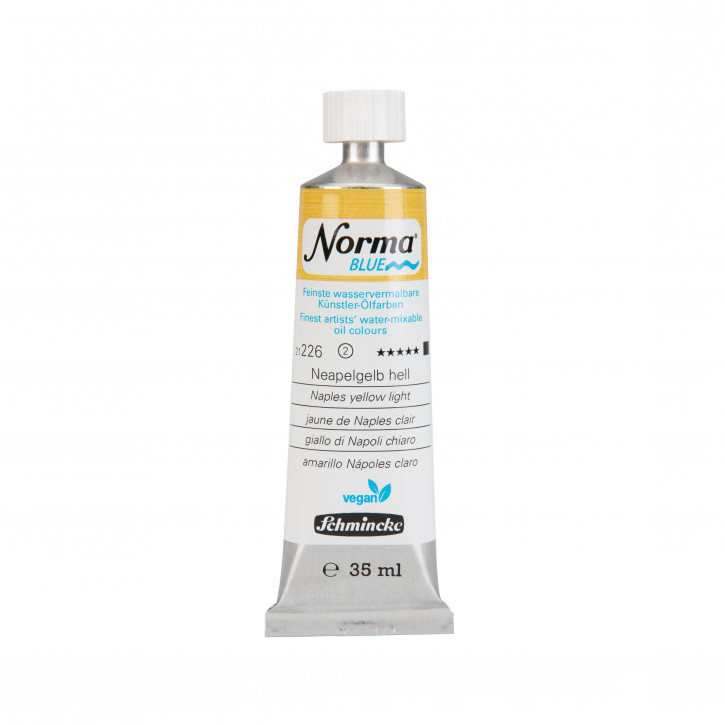 Schmincke, Norma Blue 35ml, Neapelgelb hell, Feinste Wasservermalbare Ölfarbe