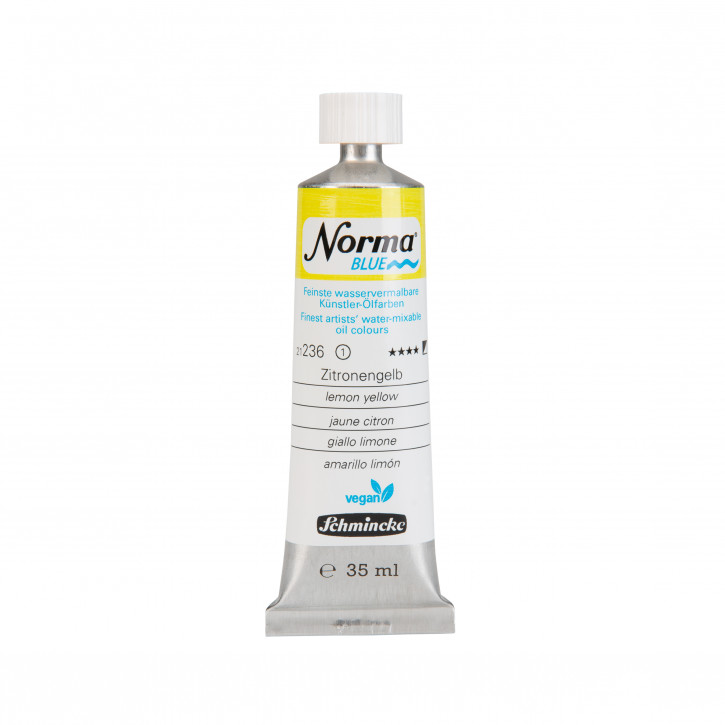Schmincke, Norma Blue 35ml, Zitronengelb, Feinste Wasservermalbare Ölfarbe