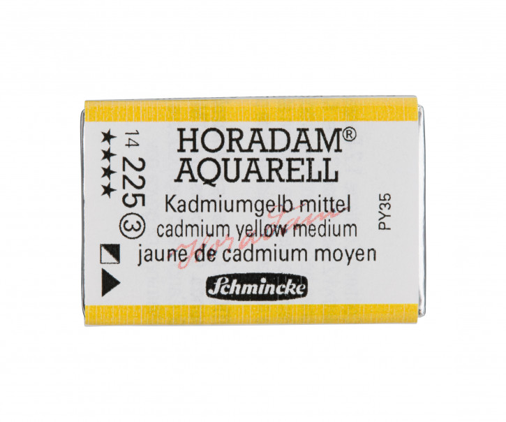 SCHMINCKE HORADAM® Feinste Künstler-Aquarellfarben, Kadmiumgelb mittel 225, 1/1 Näpfchen