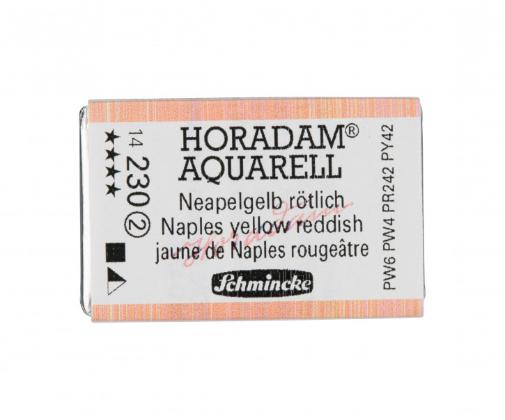 SCHMINCKE HORADAM® Feinste Künstler-Aquarellfarben, Neapelgelb rötlich 230, 1/1 Näpfchen