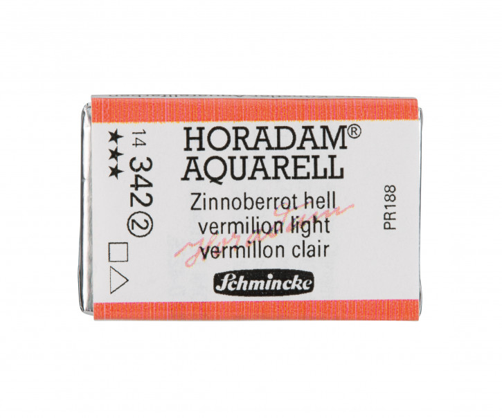 SCHMINCKE HORADAM® Feinste Künstler-Aquarellfarben, Zinnoberrot hell 342, 1/1 Näpfchen