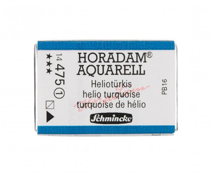 SCHMINCKE HORADAM® Feinste Künstler-Aquarellfarben, Heliotürkis 475, 1/1 Näpfchen