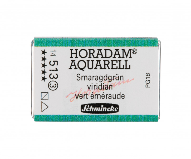 SCHMINCKE HORADAM® Feinste Künstler-Aquarellfarben, Smaragdgrün 513, 1/1 Näpfchen