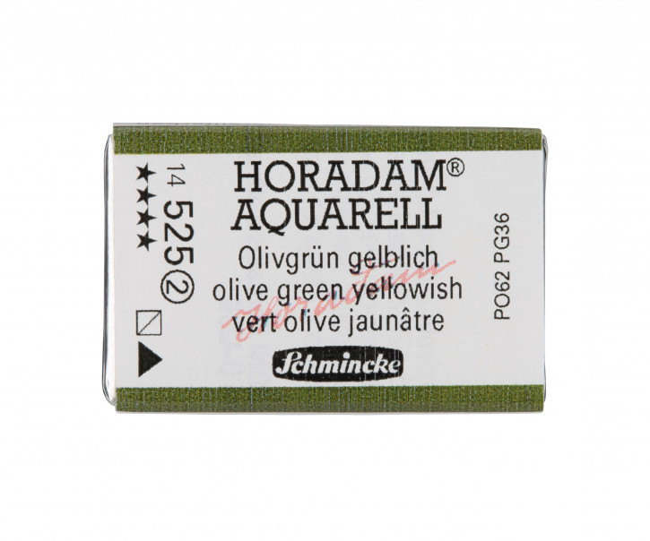 SCHMINCKE HORADAM® Feinste Künstler-Aquarellfarben, Olivgrün gelblich 525, 1/1 Näpfchen