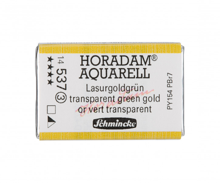SCHMINCKE HORADAM® Feinste Künstler-Aquarellfarben, Lasurgoldgrün 537, 1/1 Näpfchen