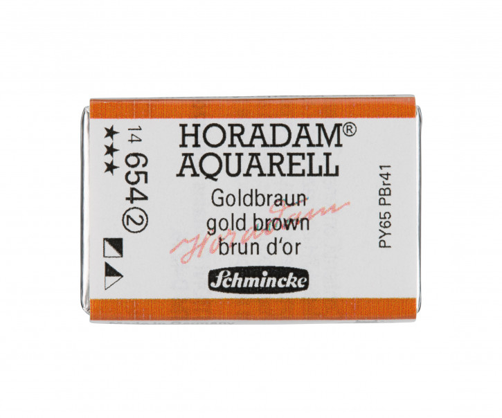 SCHMINCKE HORADAM® Feinste Künstler-Aquarellfarben, Goldbraun 654, 1/1 Näpfchen