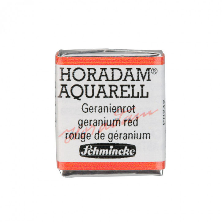 SCHMINCKE HORADAM® Feinste Künstler-Aquarellfarben, Geranienrot 341, 1/2 Näpfchen