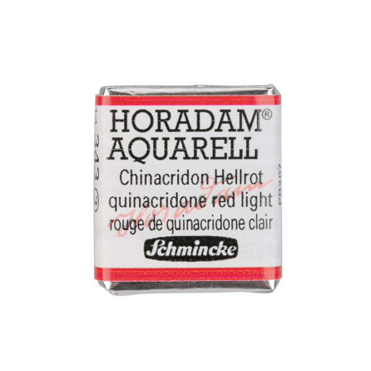 SCHMINCKE HORADAM® Feinste Künstler-Aquarellfarben, Chinacridon Hellrot 343, 1/2 Näpfchen
