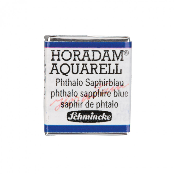 SCHMINCKE HORADAM® Feinste Künstler-Aquarellfarben, Phthalo Saphirblau 477, 1/2 Näpfchen