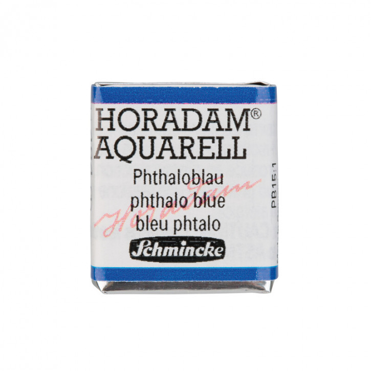 SCHMINCKE HORADAM® Feinste Künstler-Aquarellfarben, Phthaloblau 484, 1/2 Näpfchen