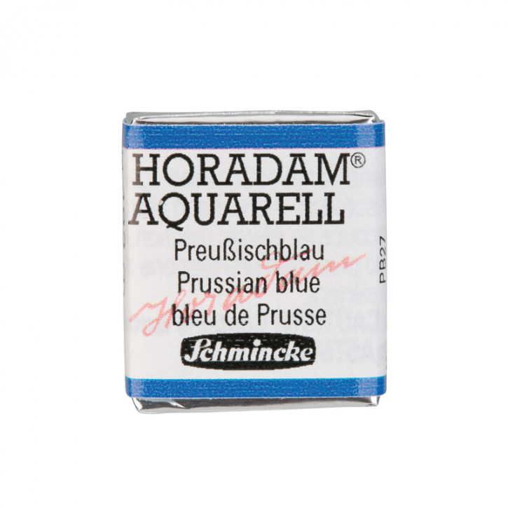 SCHMINCKE HORADAM® Feinste Künstler-Aquarellfarben, Preußischblau 492, 1/2 Näpfchen
