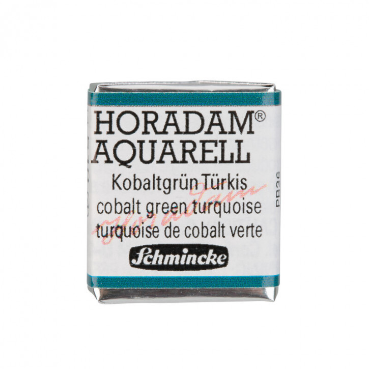 SCHMINCKE HORADAM® Feinste Künstler-Aquarellfarben, Kobaltgrün Türkis 510, 1/2 Näpfchen