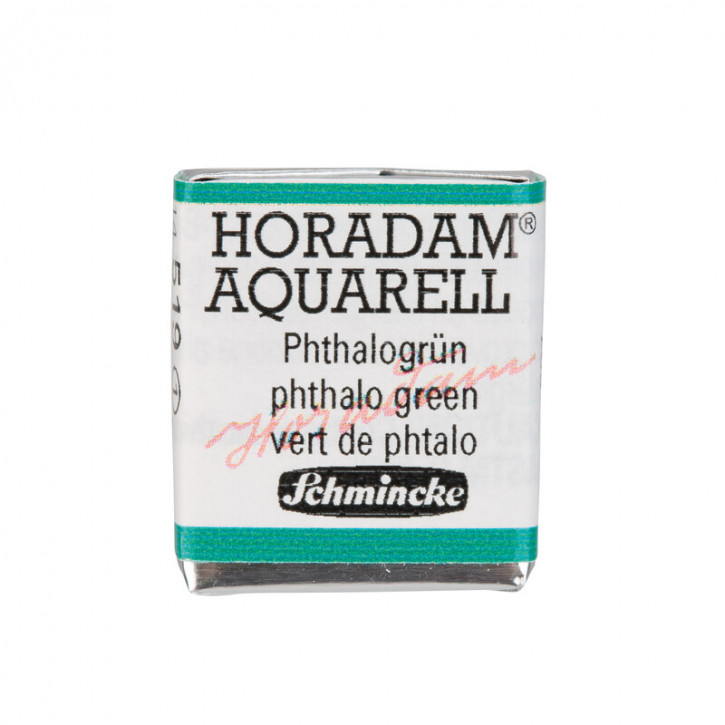SCHMINCKE HORADAM® Feinste Künstler-Aquarellfarben, Phthalogrün 519, 1/2 Näpfchen