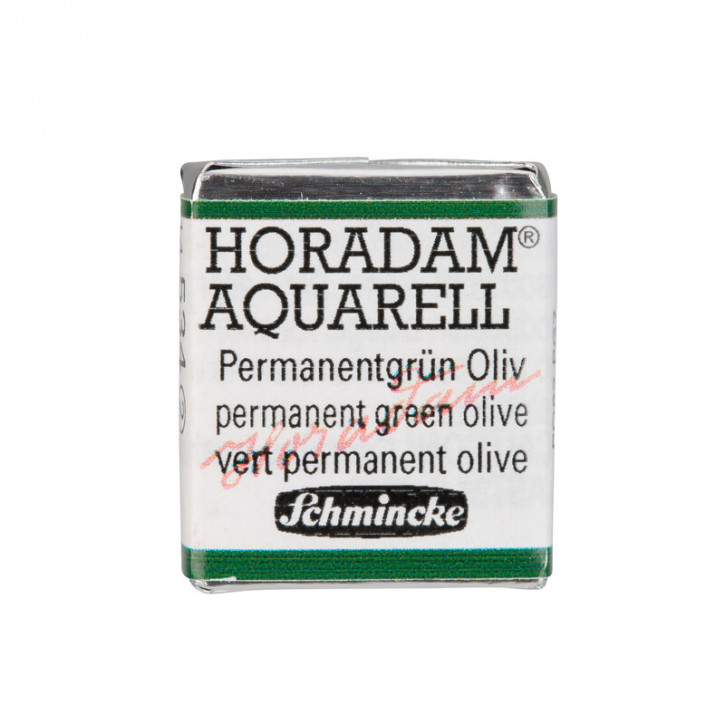 SCHMINCKE HORADAM® Feinste Künstler-Aquarellfarben, Permanentgrün Oliv 534, 1/2 Näpfchen