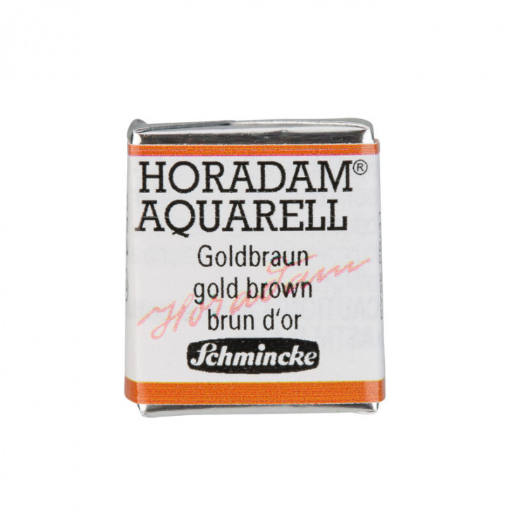 SCHMINCKE HORADAM® Feinste Künstler-Aquarellfarben, Goldbraun 654, 1/2 Näpfchen