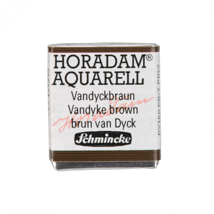 SCHMINCKE HORADAM® Feinste Künstler-Aquarellfarben, Vandyckbraun 669, 1/2 Näpfchen